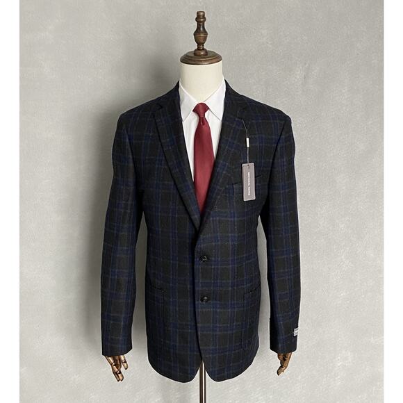 Michael Kors Men's 44 Reg Sport Coat Classic Fit Wool Blend Charcoal/Navy NEW - Picture 1 of 9